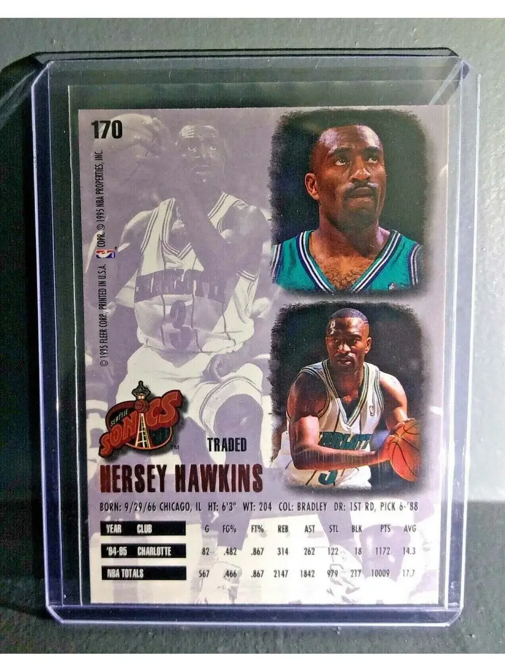 1995-96 Hersey Hawkins Fleer Ultra #170 Basketball Card